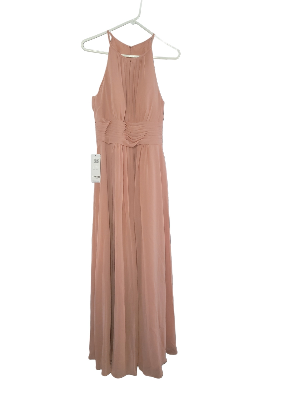 Azazie Blush Pink Halter Maxi Dress